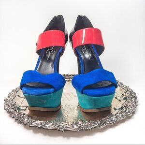 Jessica Simpson Vadio Colorblock Platforms Sz 7B